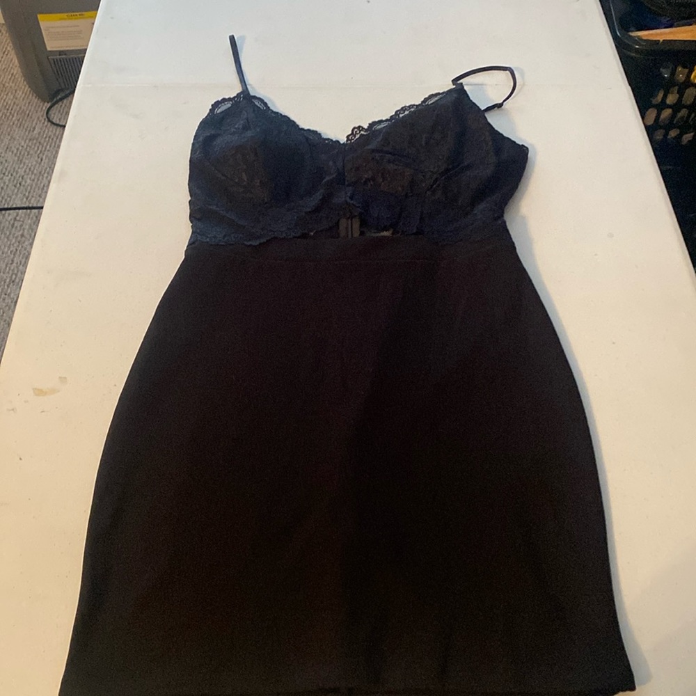 Large black dress lace top
